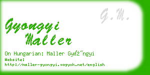 gyongyi maller business card